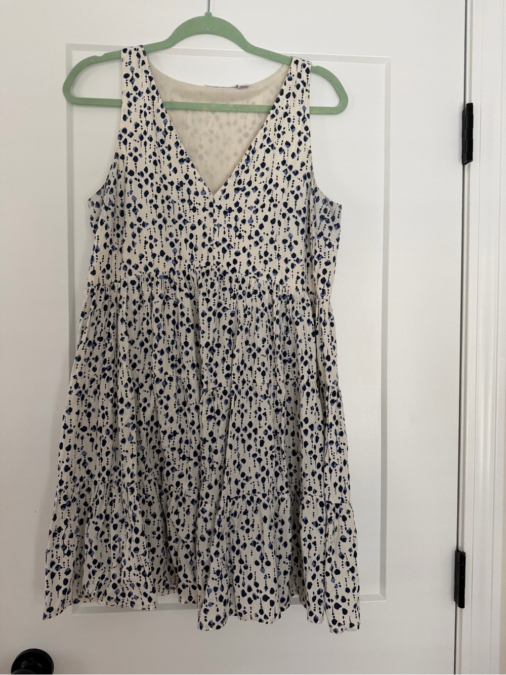 Sincerely Jules Cream Dress with Navy Dot Print